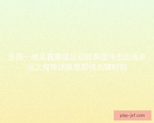 生死一战见真章国足迎战泰国冲击出线命运之夜球迷屏息期待关键时刻 生死一战见真章国足迎战泰国冲击出线命运之夜球迷屏息期待关键时刻